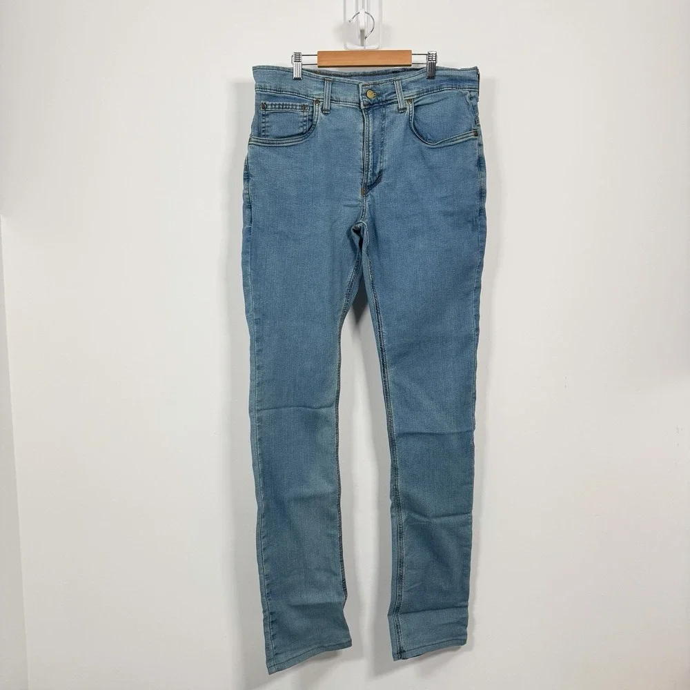 Origin Maine D68 Delta 68 Jeans Mens 34x38 Light Blue Wash Stretch Made in USA